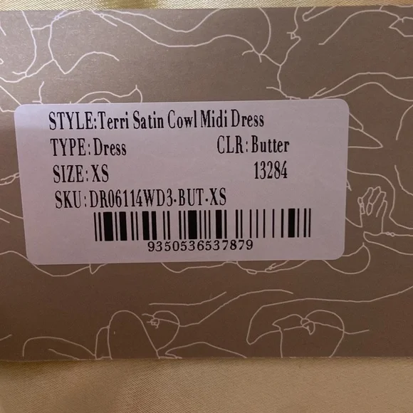 Midi Satin Butter Yellow Dress - Meshki - Picture 8 of 8